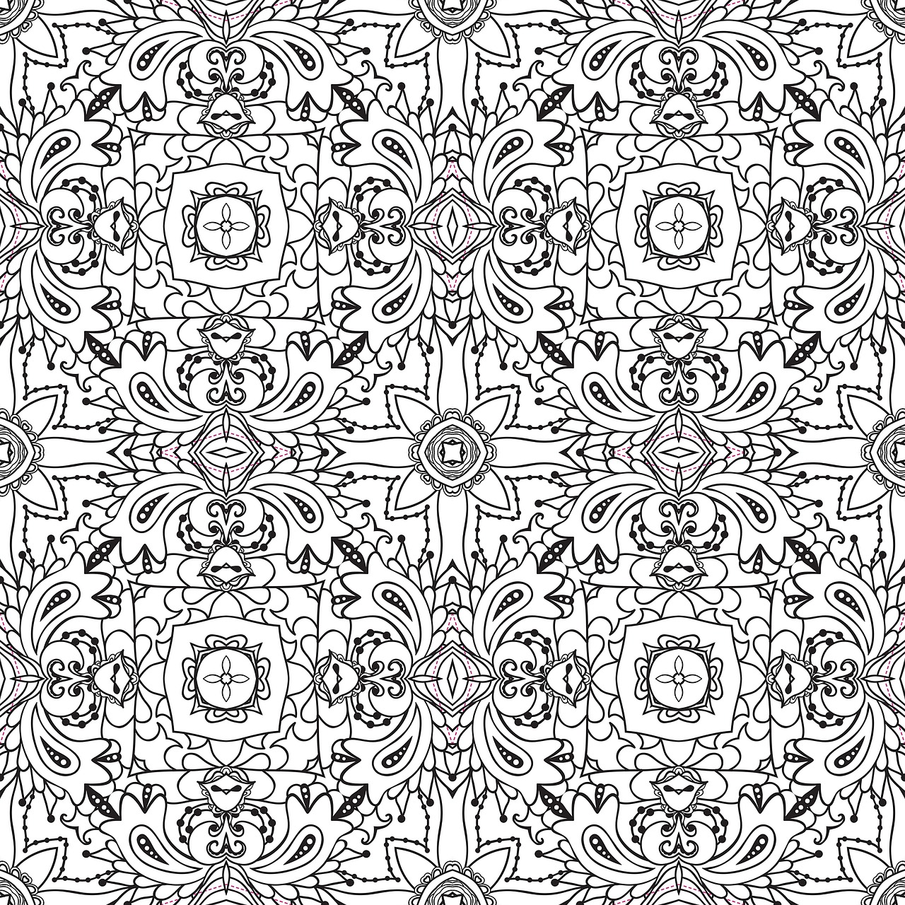 mandala pattern line art free photo