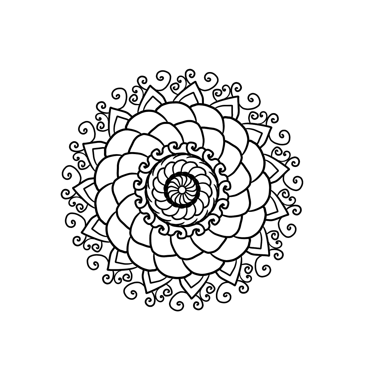mandala coloring page coloring for adults free photo