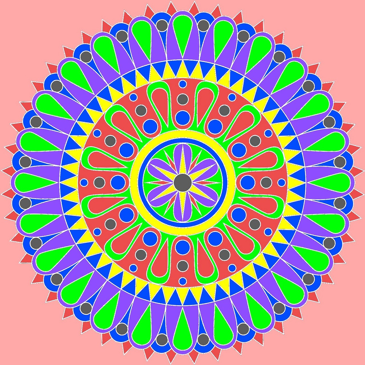 mandala colorful round free photo