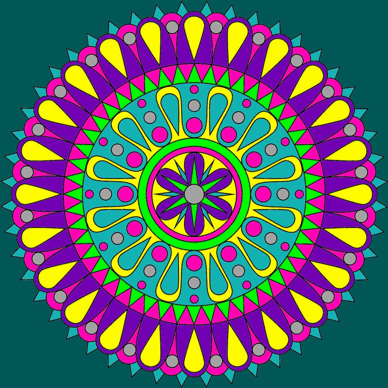 mandala colorful round free photo