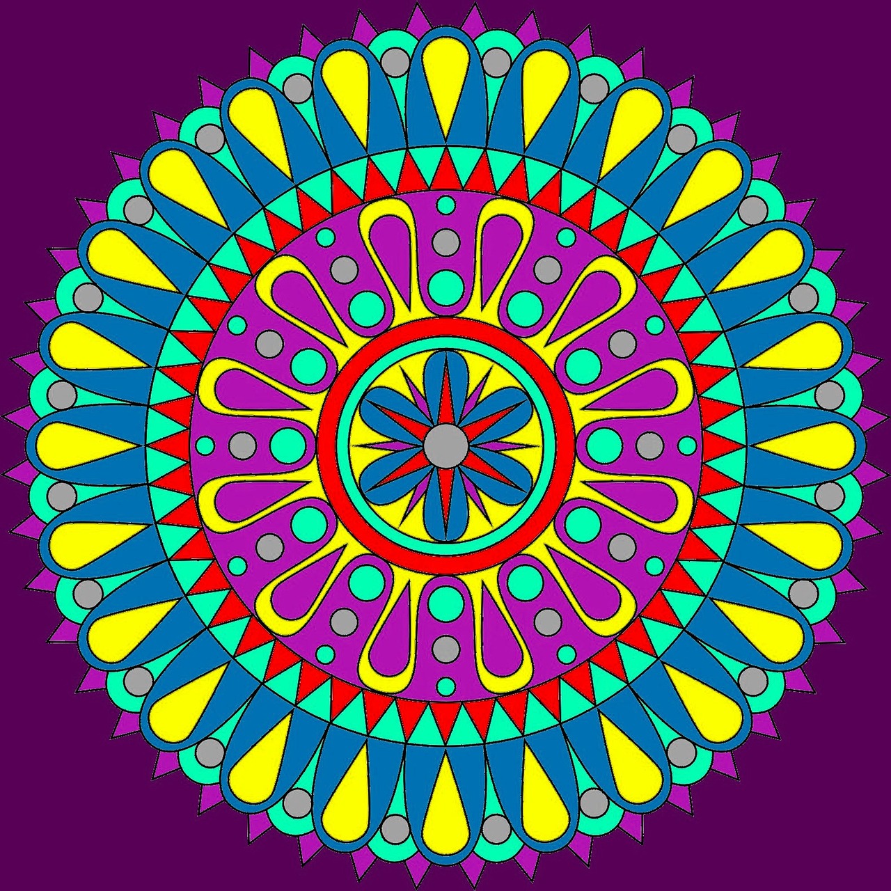 mandala colorful round free photo