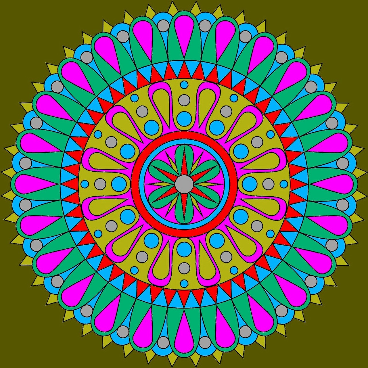 mandala colorful round free photo