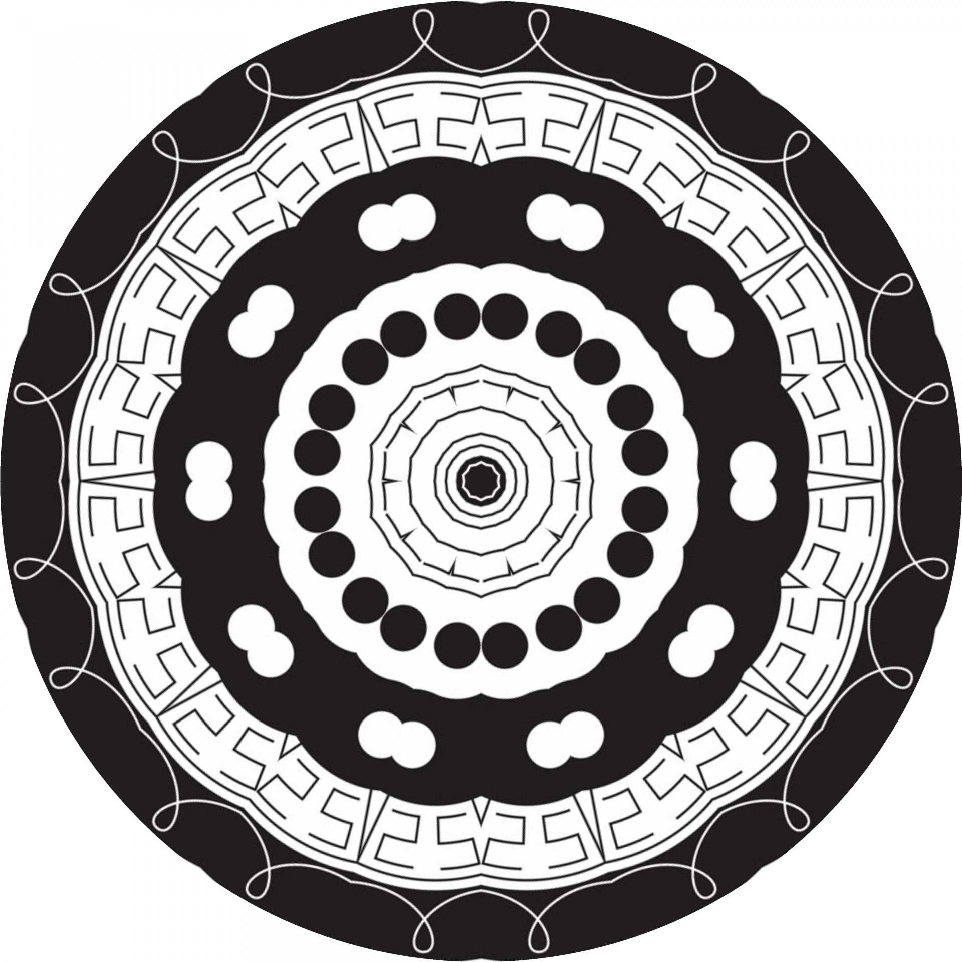 mandala black abstract free photo