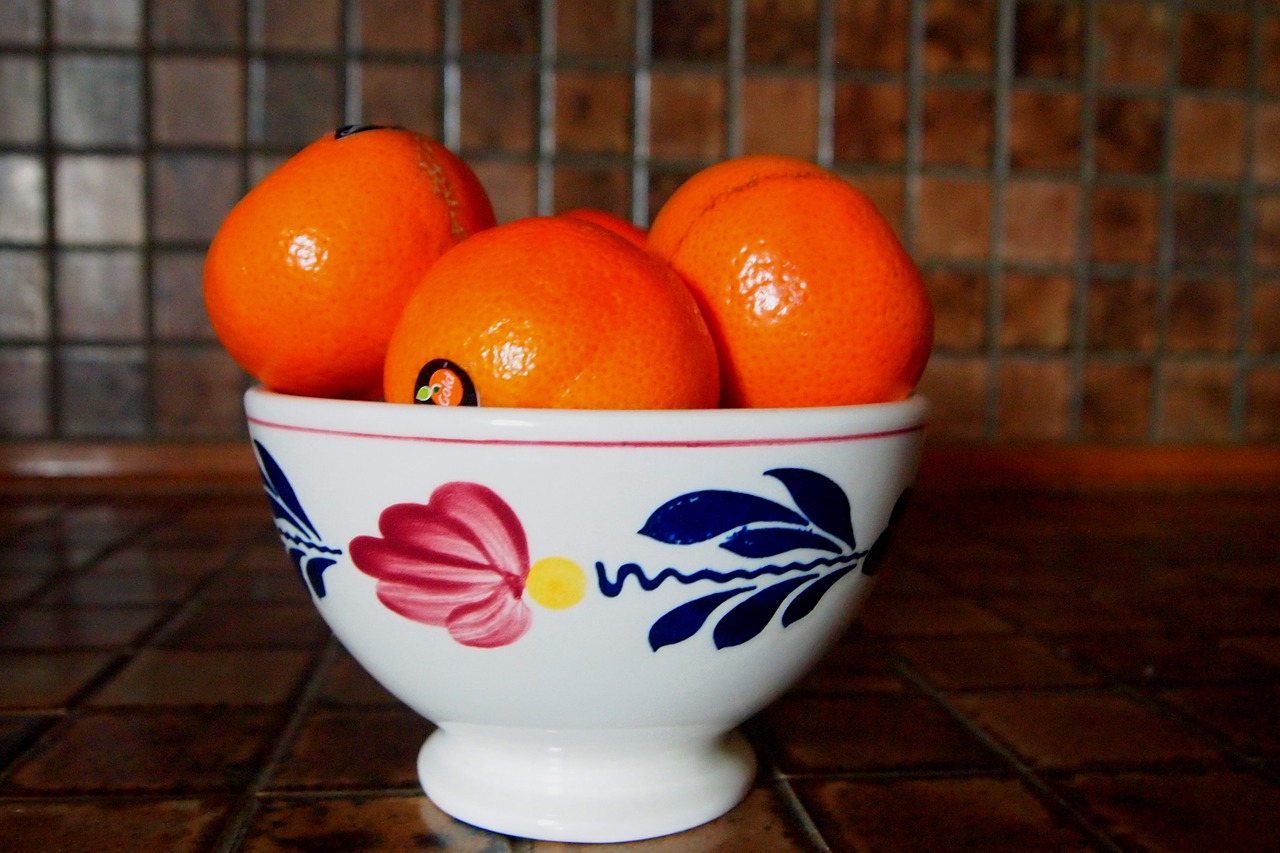 mandarin fruit dish free photo