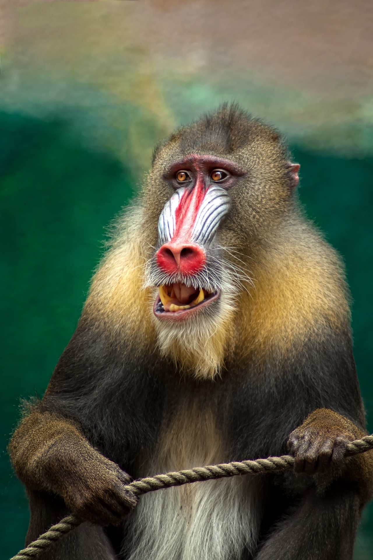 mandrill colorful primate free photo