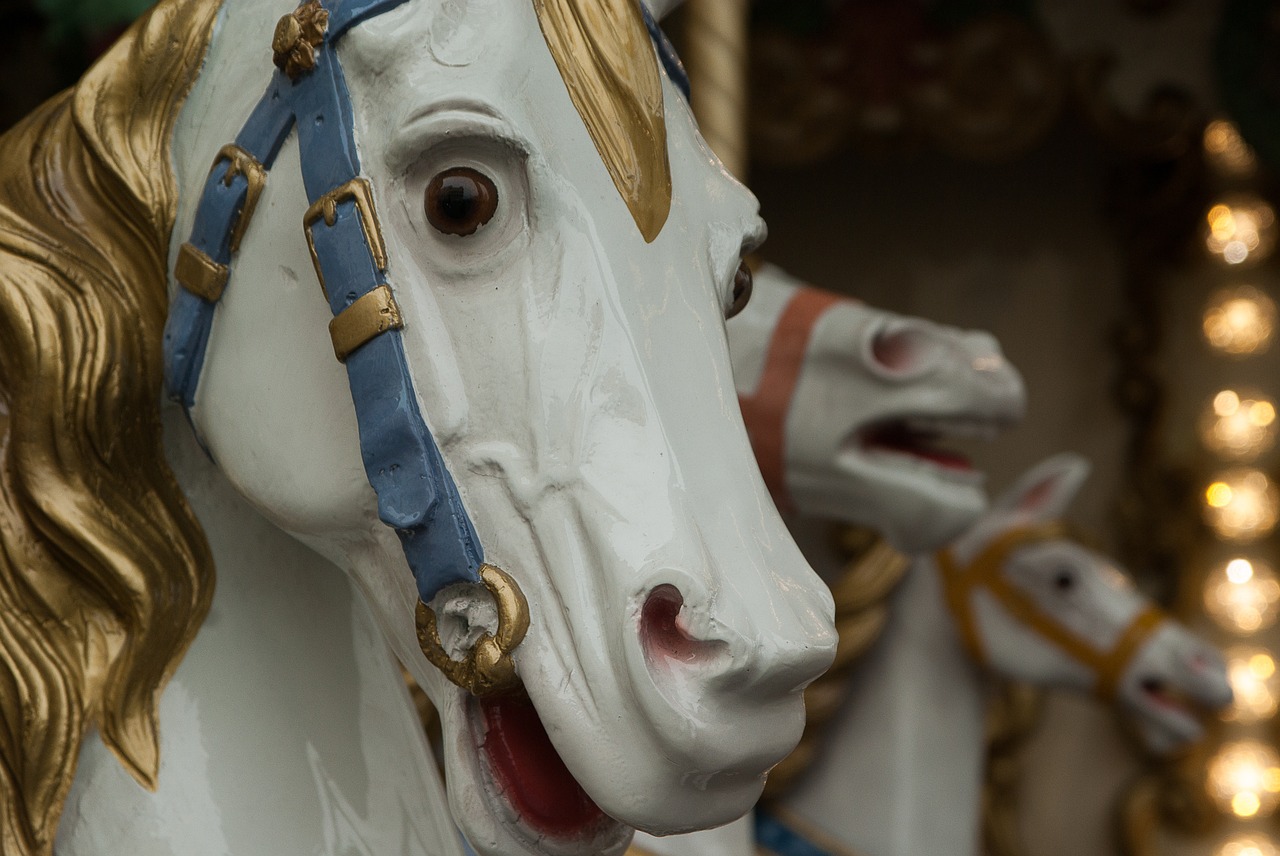 manege horses wooden horses free photo