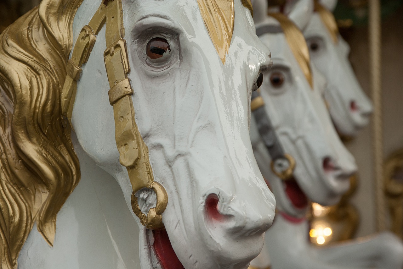 manege carousel wooden horses free photo