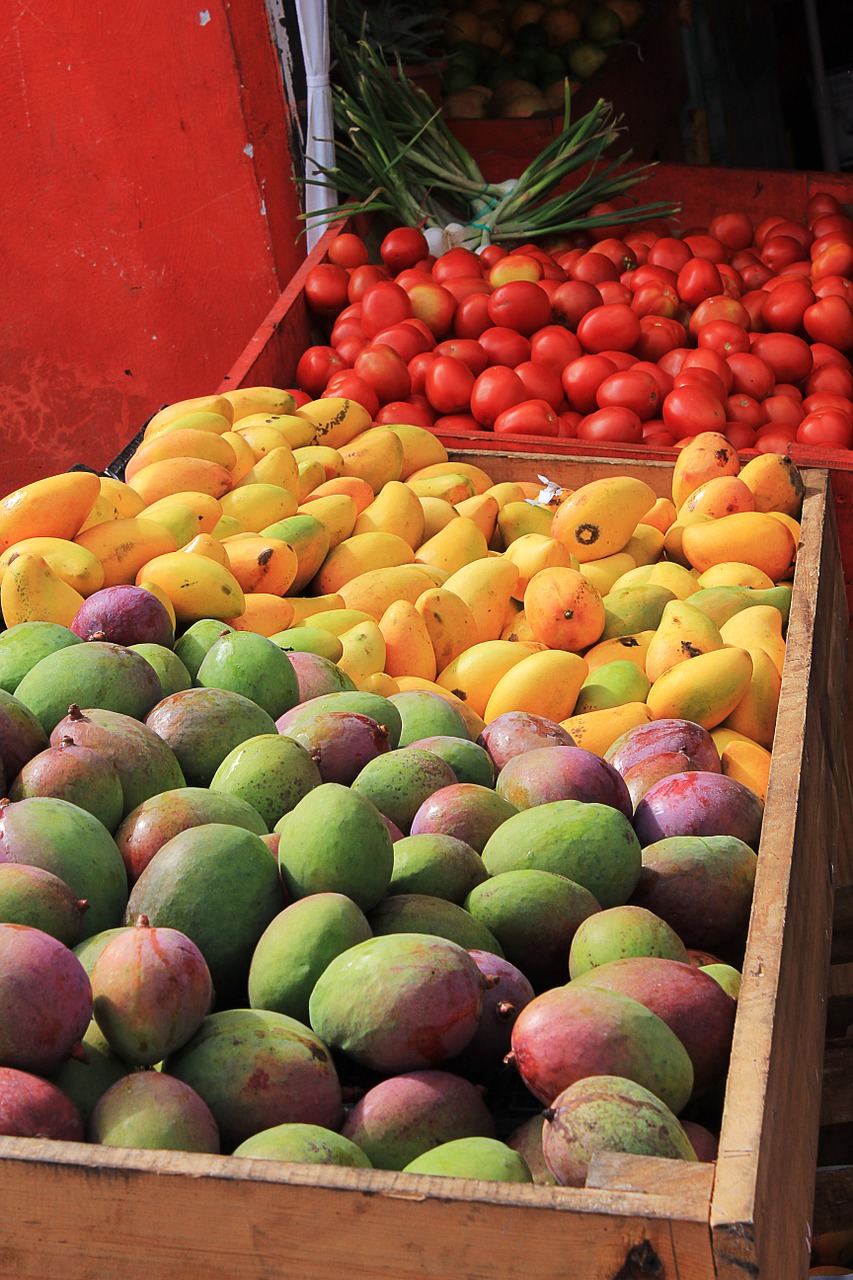 mangoes fruits red free photo
