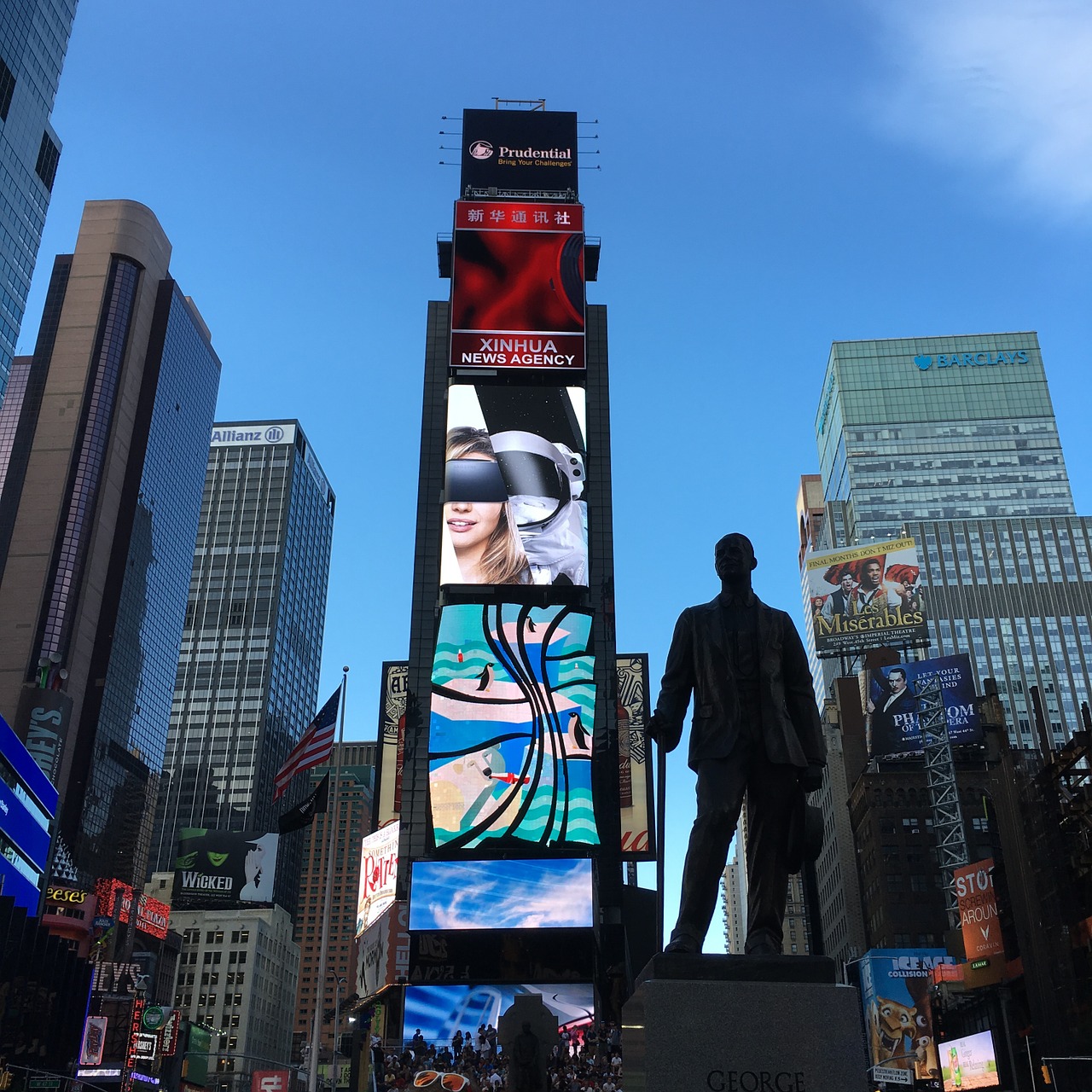 manhattan time square famous free photo