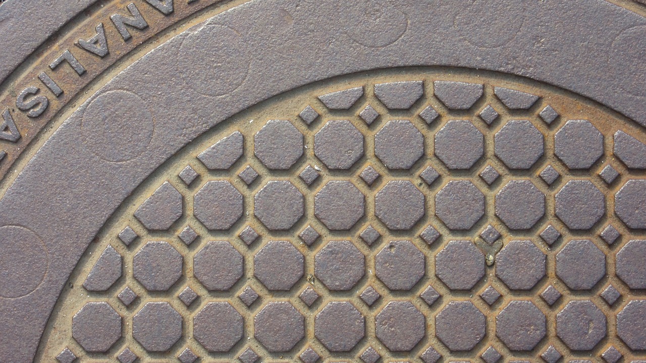 manhole cover cast iron octagons free photo
