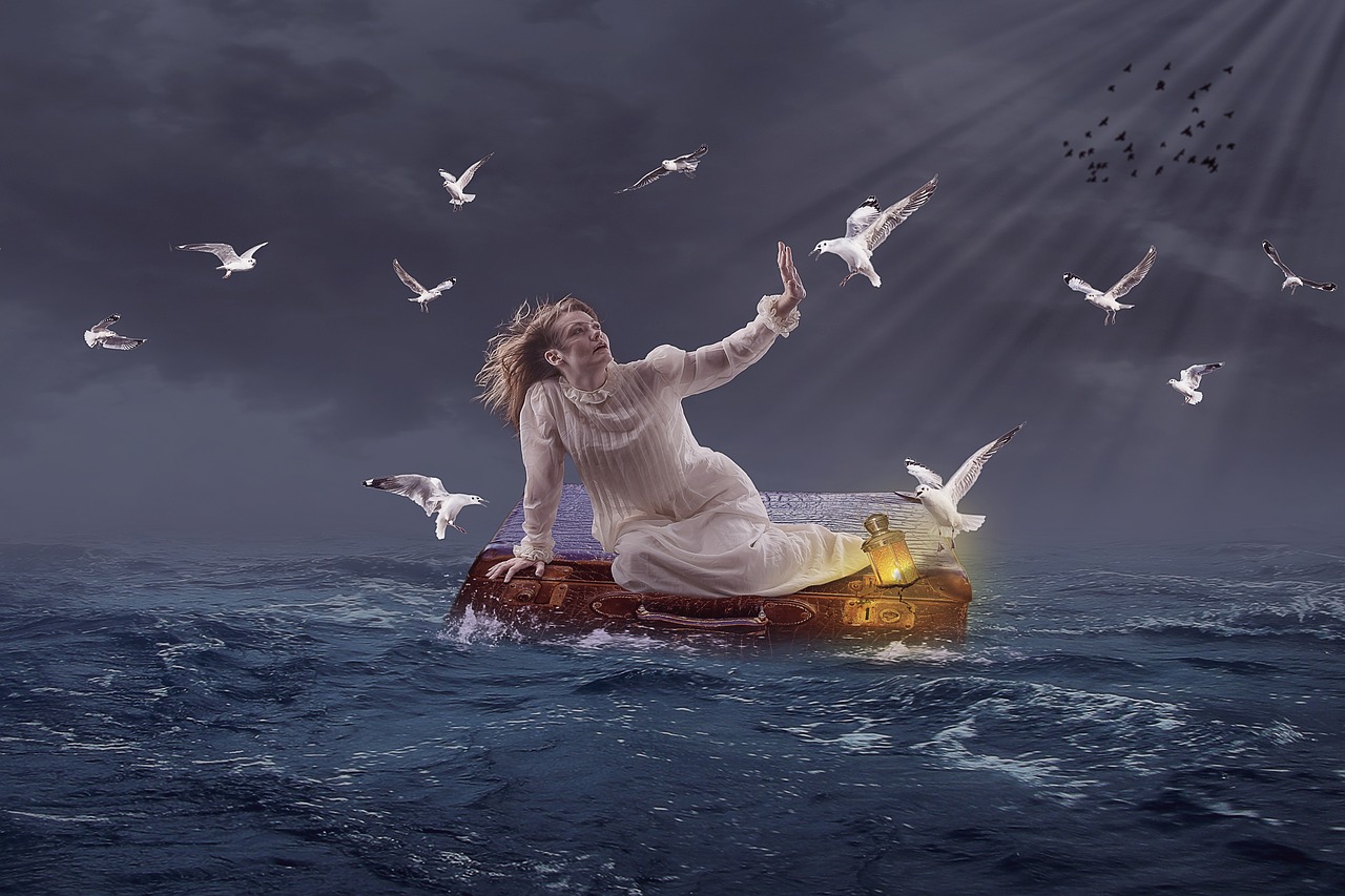 manipulation  ocean  suitcase free photo