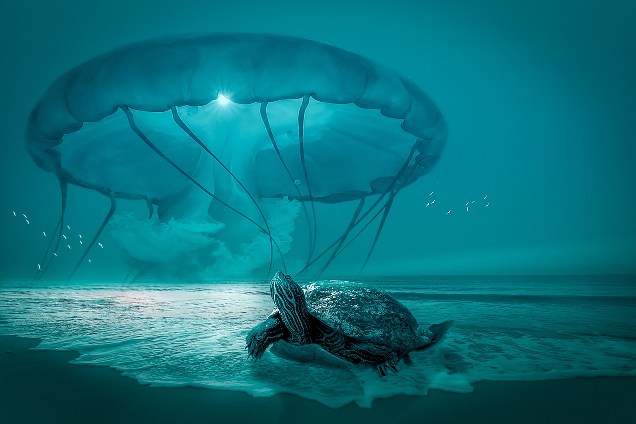 manipulation  jellyfish  tuttle free photo