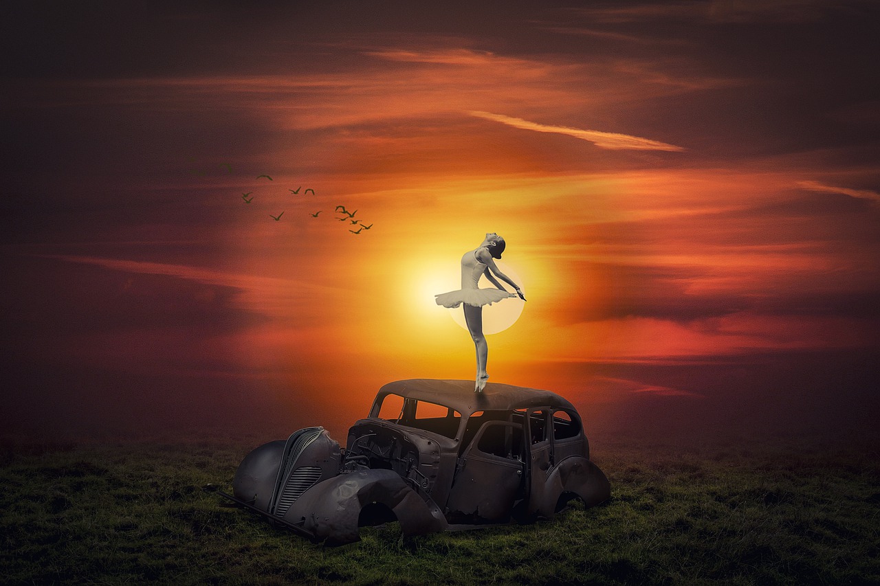 manipulation  ballerina  landscape free photo