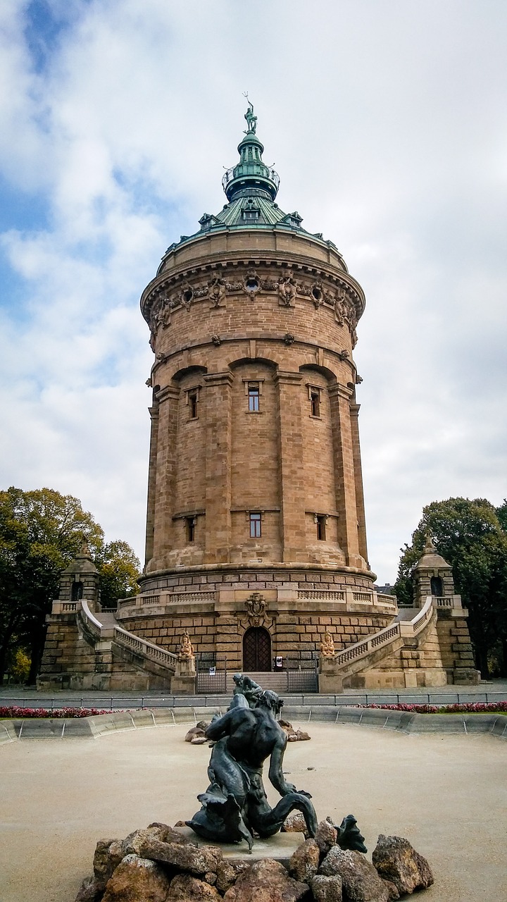 mannheim water tower architecture free photo