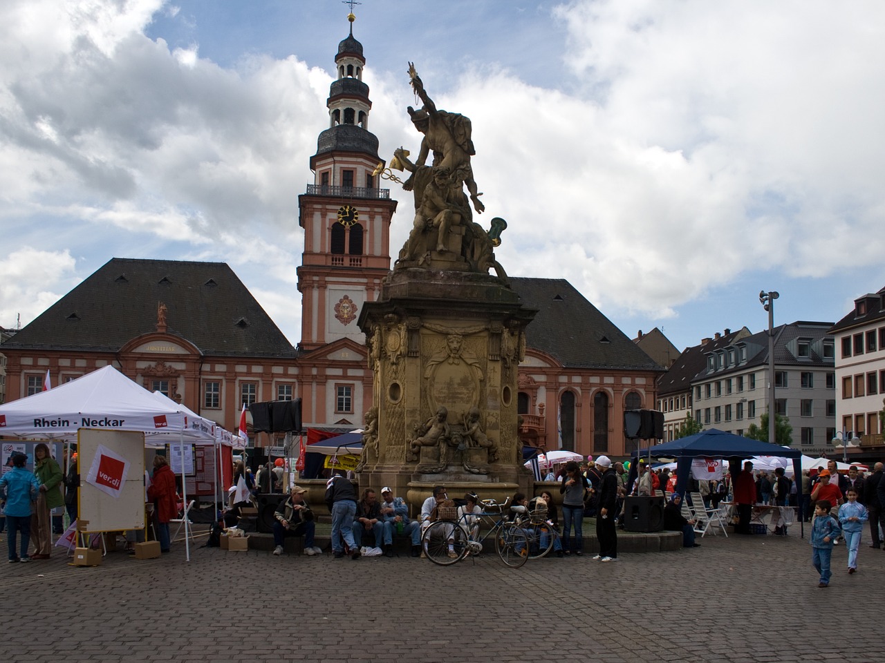mannheim marketplace town hall free photo