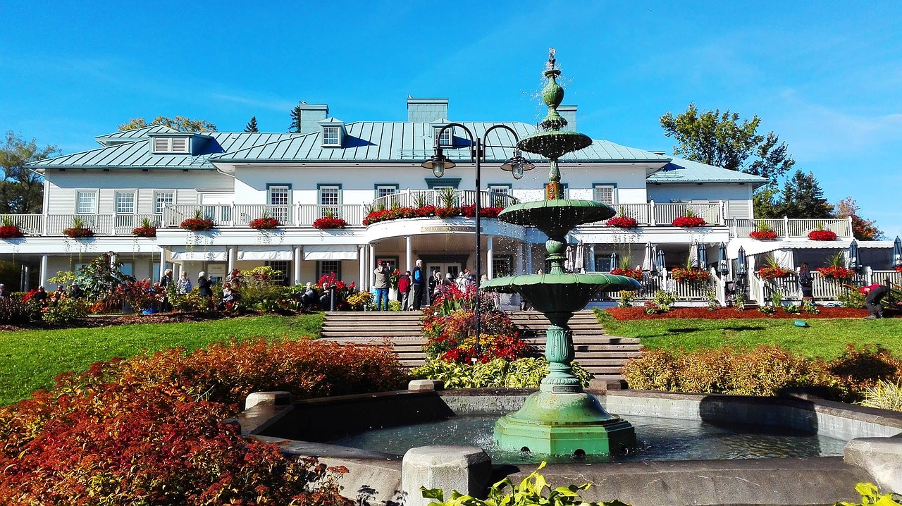 manor quebec fountain free photo