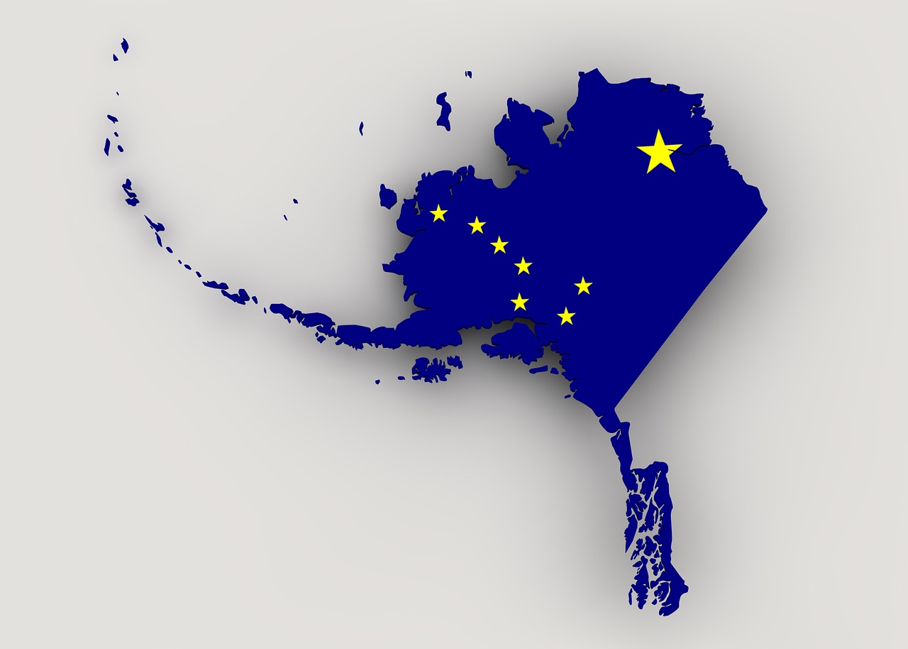 map alaska flag free photo