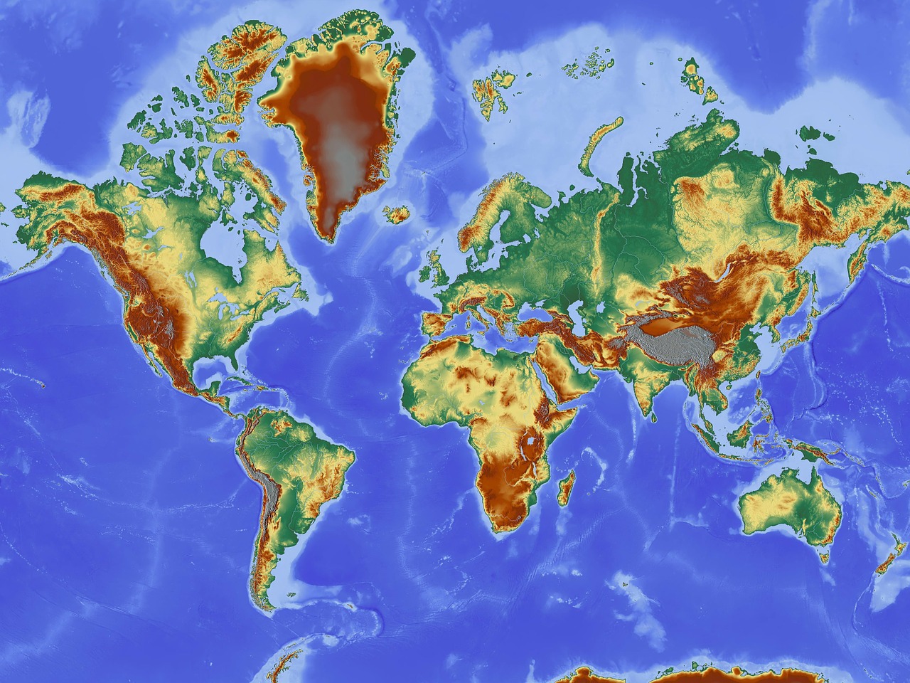 map map of the world relief map free photo