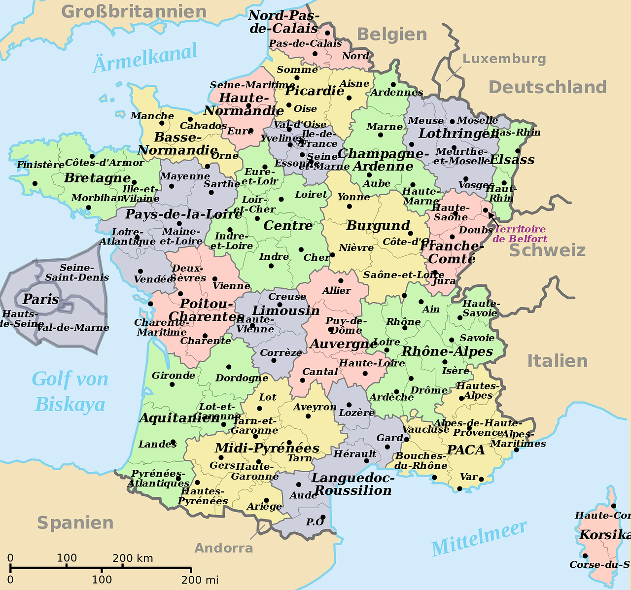 map of france translated into german departments free photo