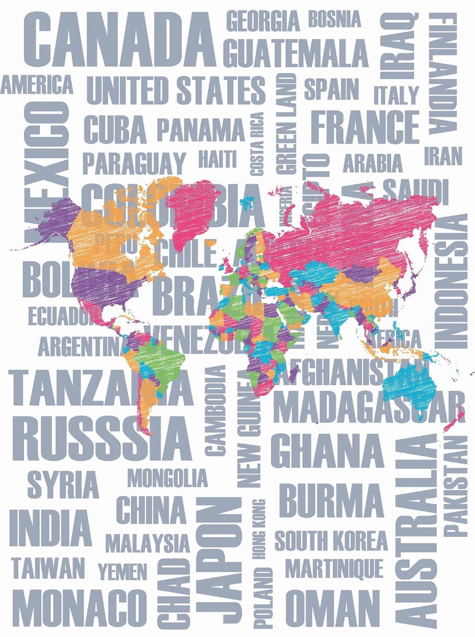 countries map of the world world free photo