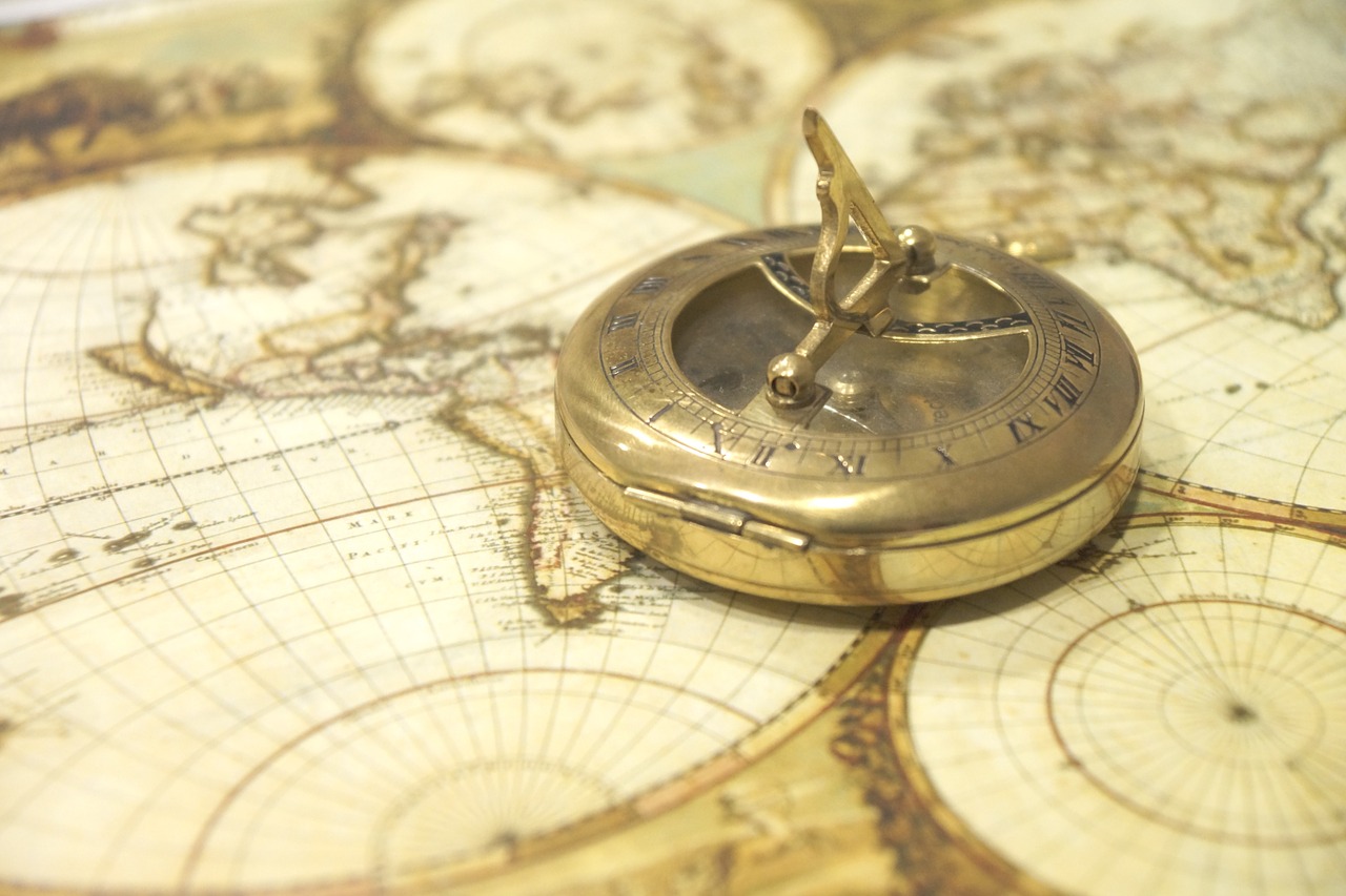 map of the world compass antique free photo
