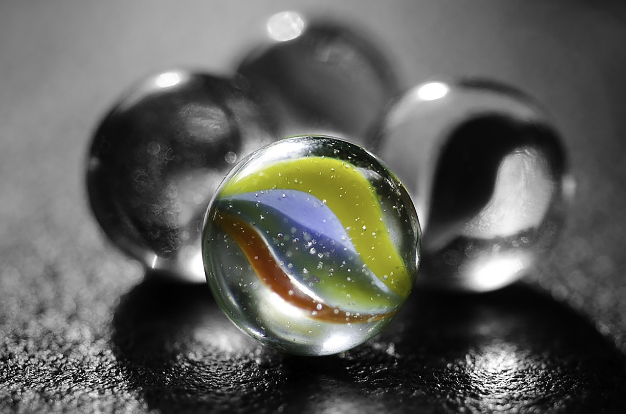 marbles black and white color pop free photo