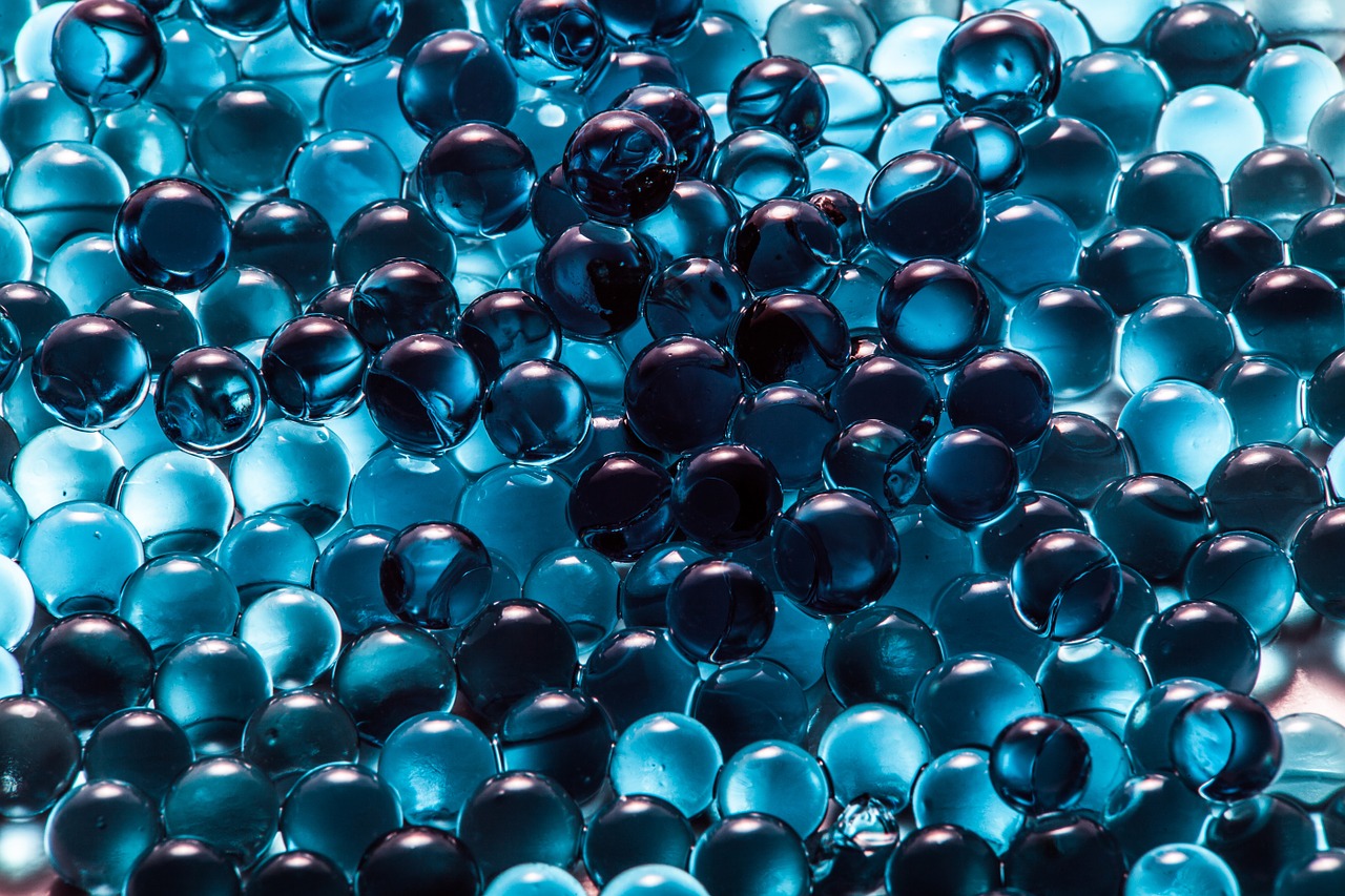 marbles spheres blue free photo
