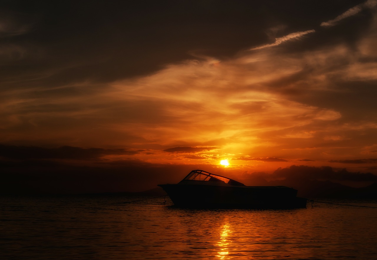margarita island sunset boat free photo