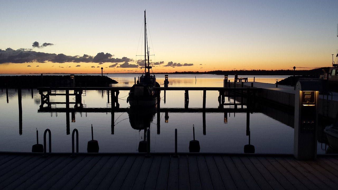 marina evening bridge free photo