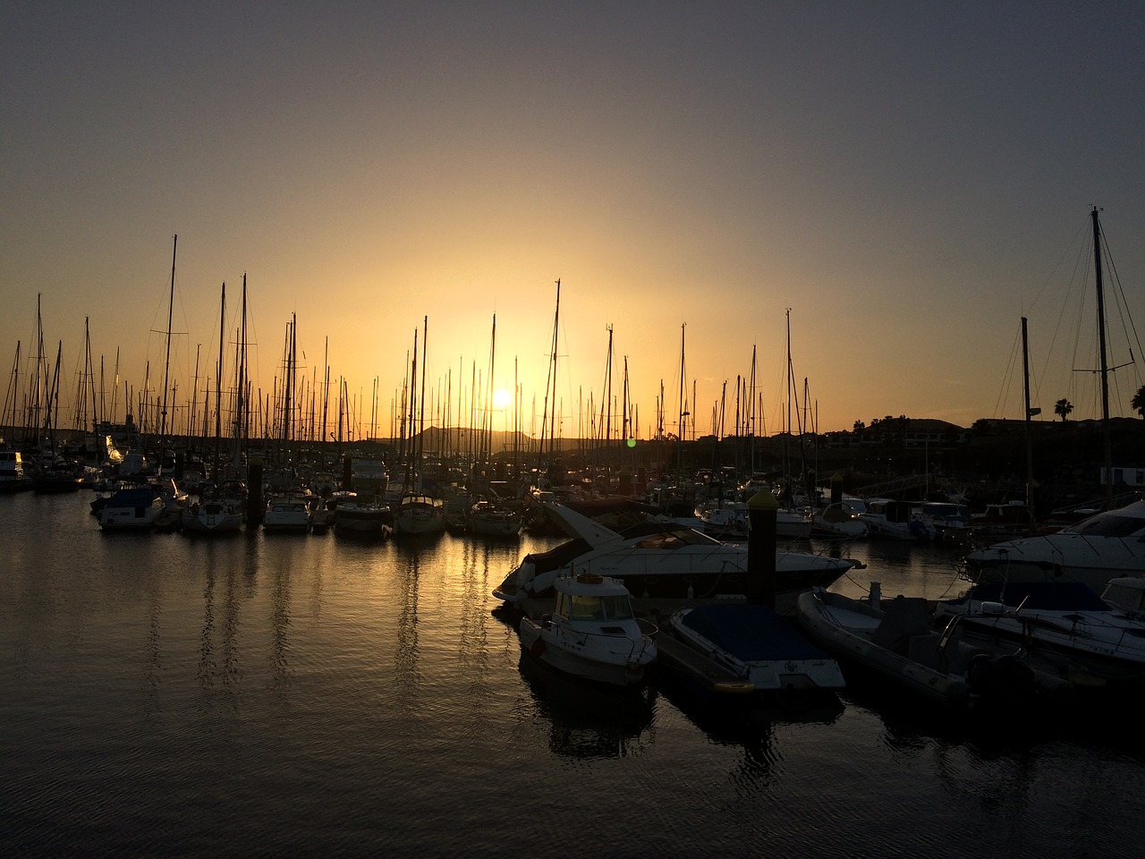 marina boats sunset free photo