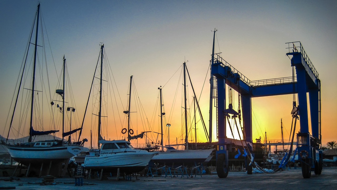 marina  portal crane  shipyard free photo