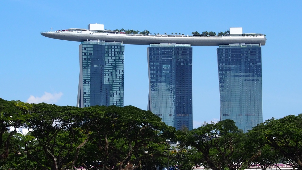 marina bay hotel roof garden singapore free photo