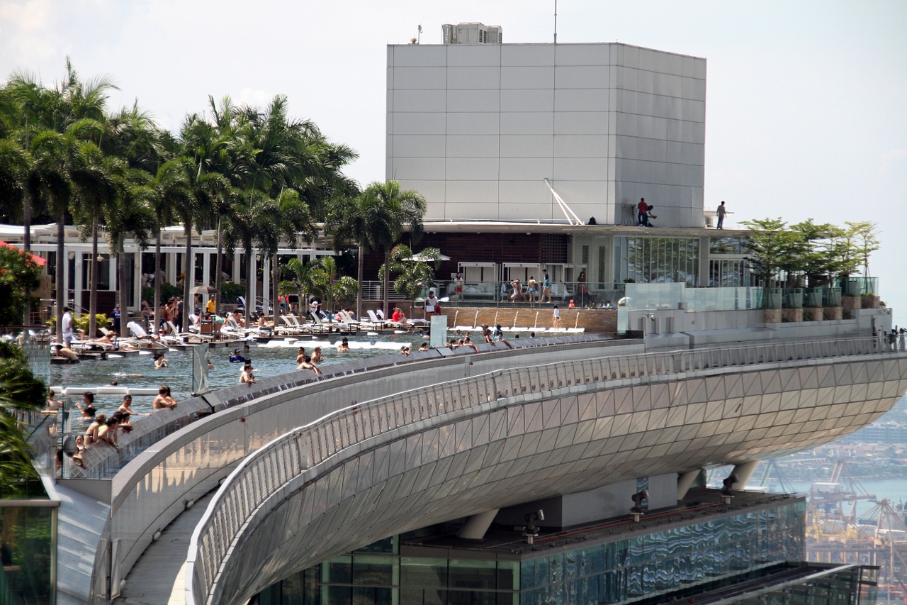 marina bay sands pool singapore free photo