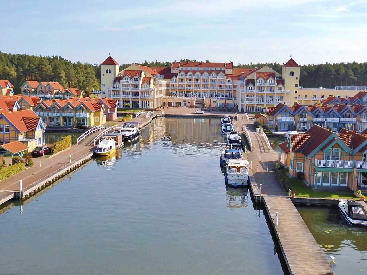 marina rheinsberg harbor hotel rheinsberg free photo