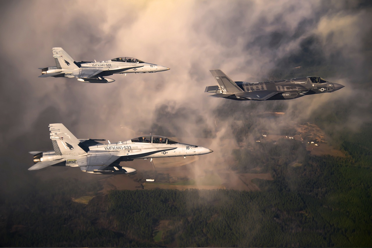 marine corps fighter jets sky free photo
