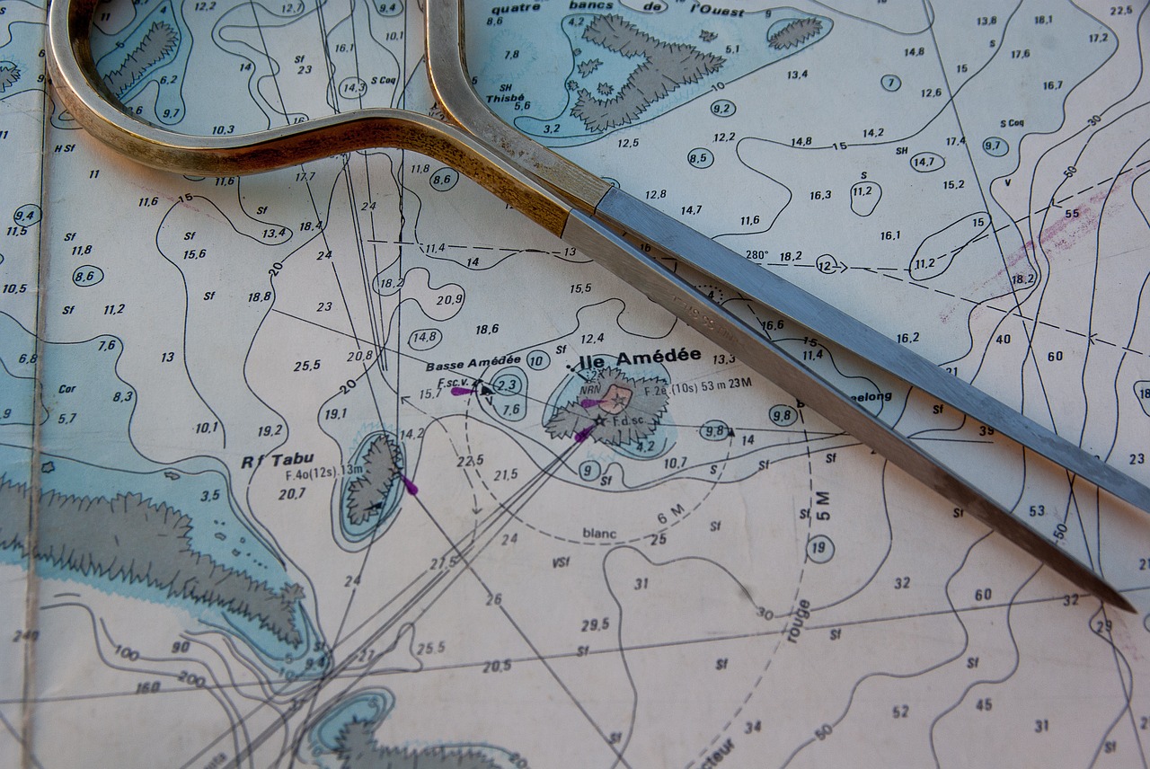 marine map compass navigation free photo