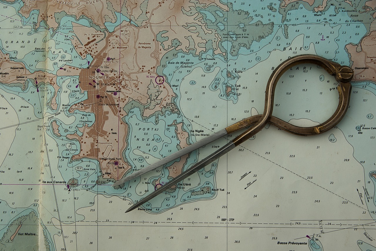 marine map compass navigation free photo
