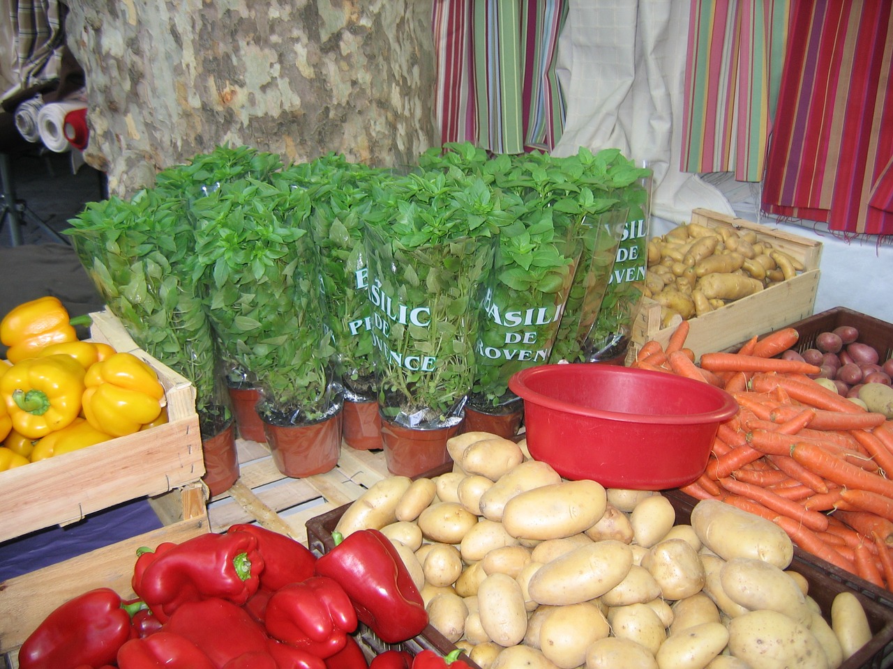 market vegetables stall free photo