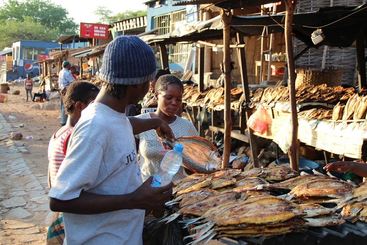 market dry fish outdoors free photo