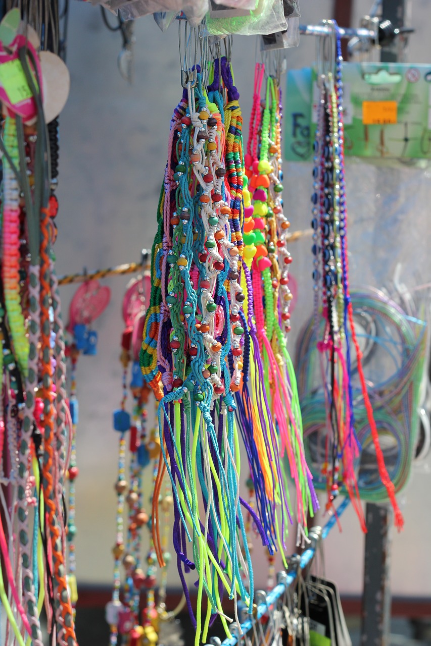 market necklaces colorful free photo
