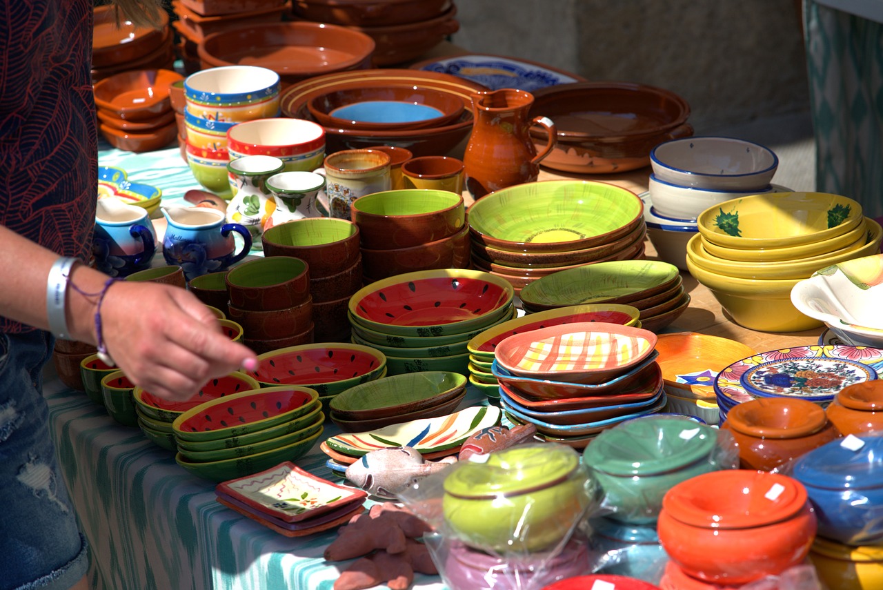 market  ceramic  sale free photo