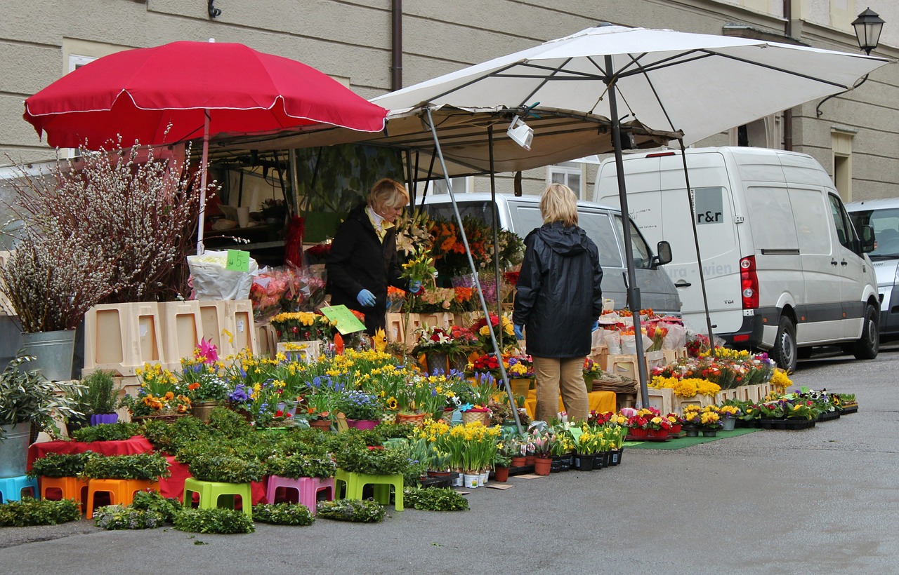 market market day flowers was free photo