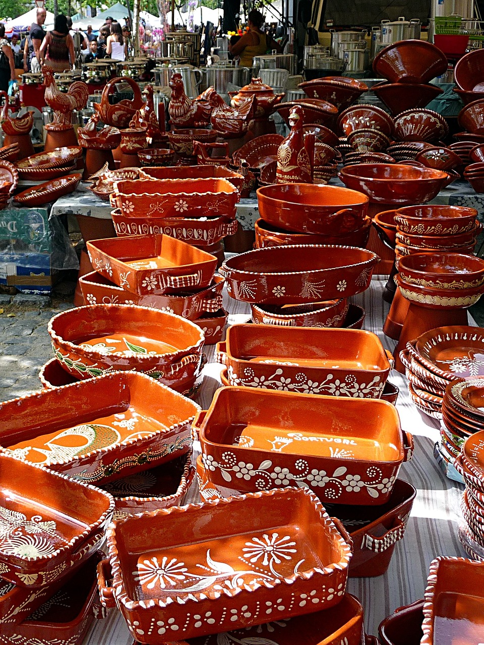 market pottery orange free photo