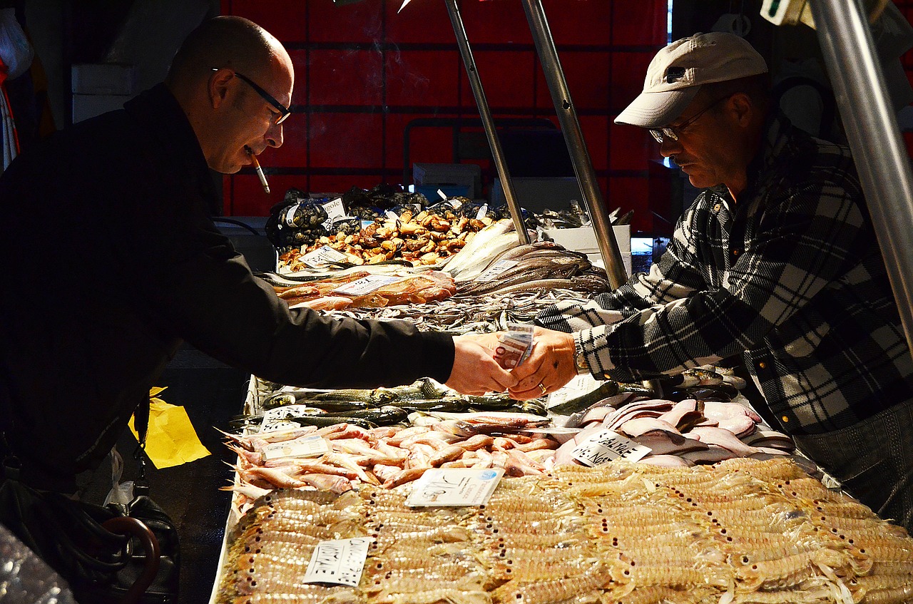 market people fish free photo