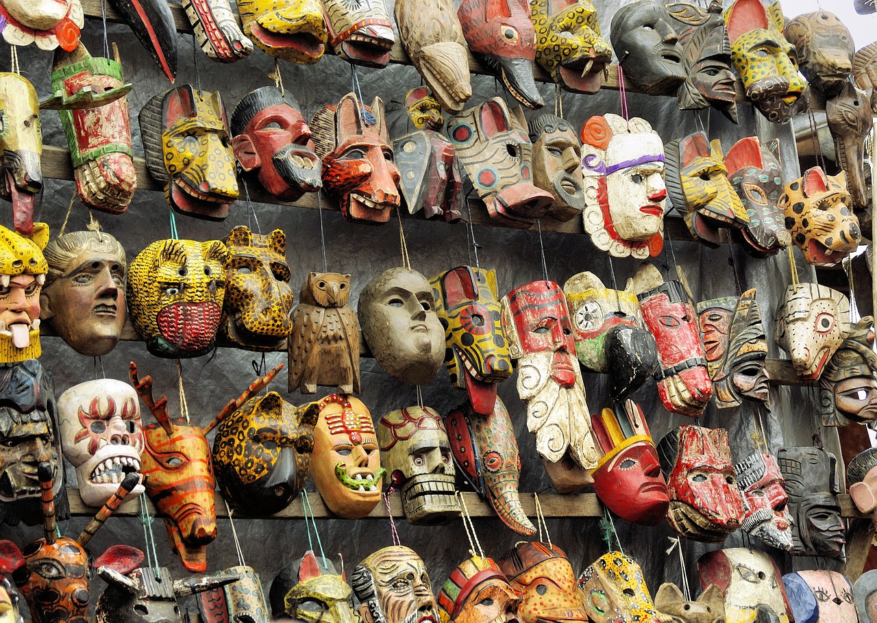 market ethnic masks free photo