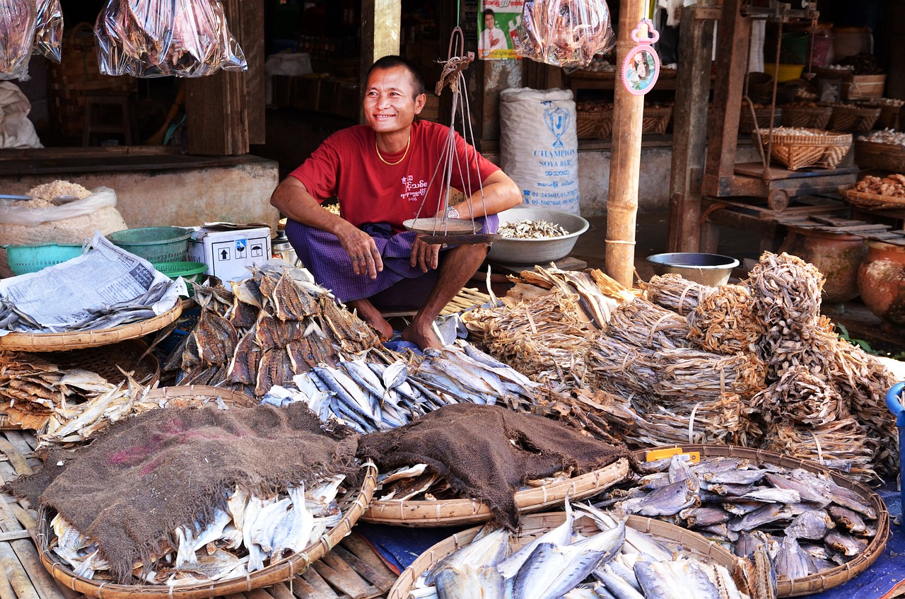 marketplace seller fish seller free photo