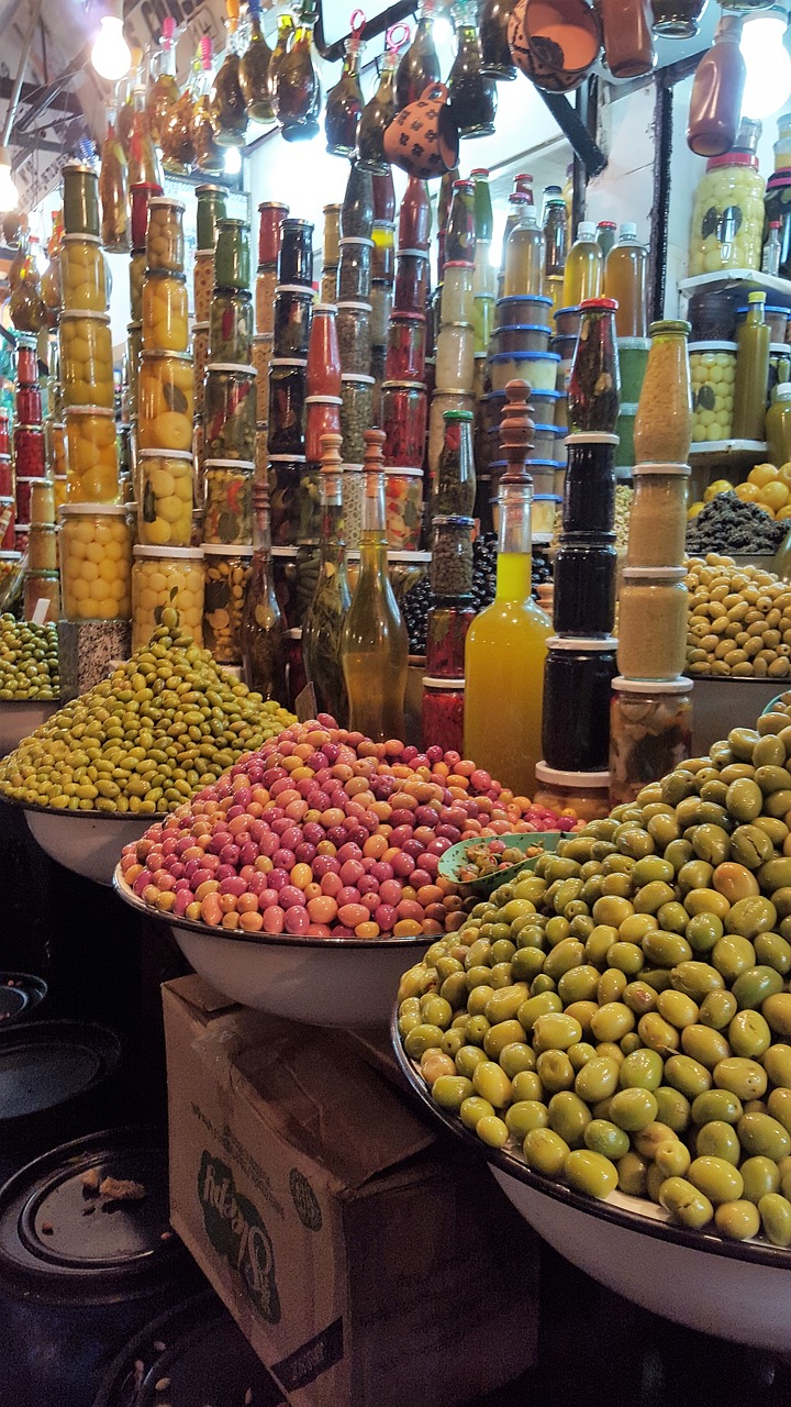 marrakech market olives free photo