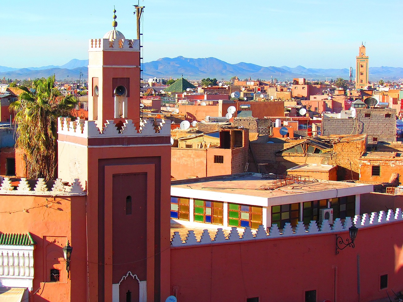 marrakech minaret mosque free photo