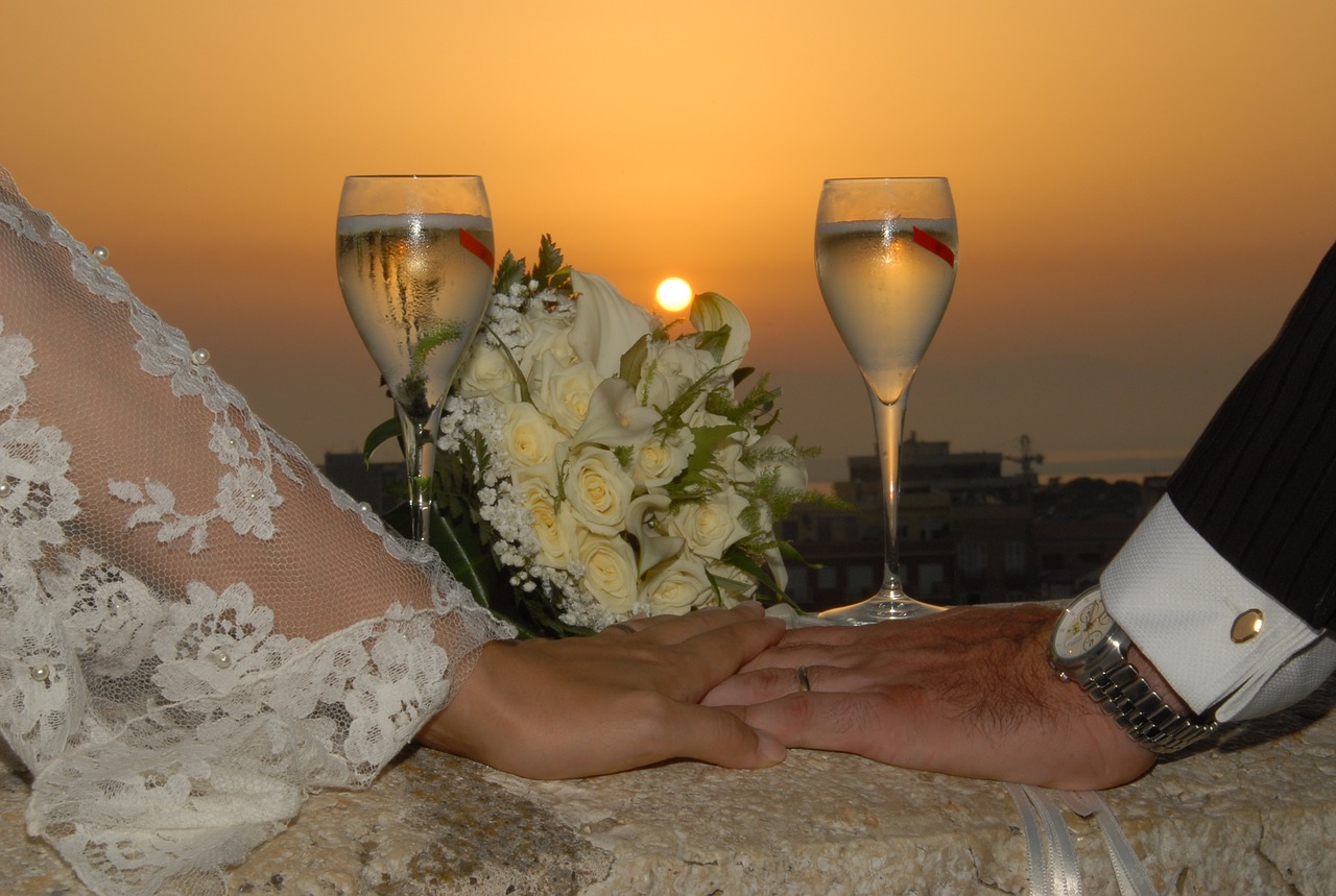 marriage sunset wedding free photo