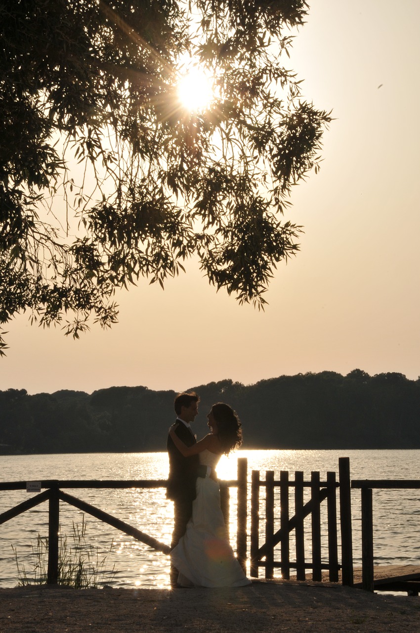 marriage sunset wedding free photo